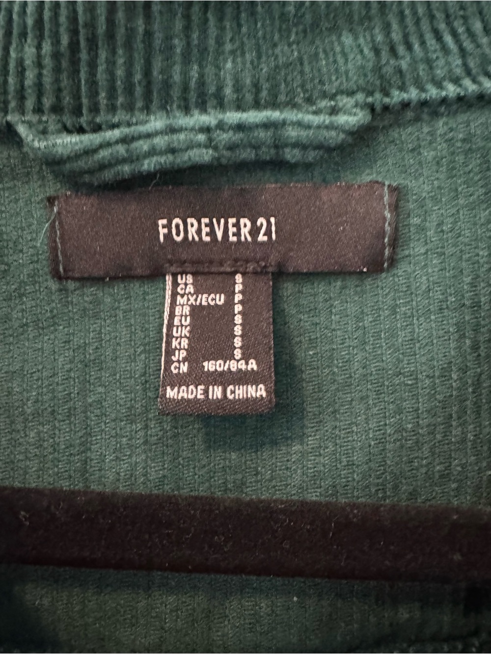 Forever 21 Green Corduroy Cropped Jacket - Picture 3 of 4